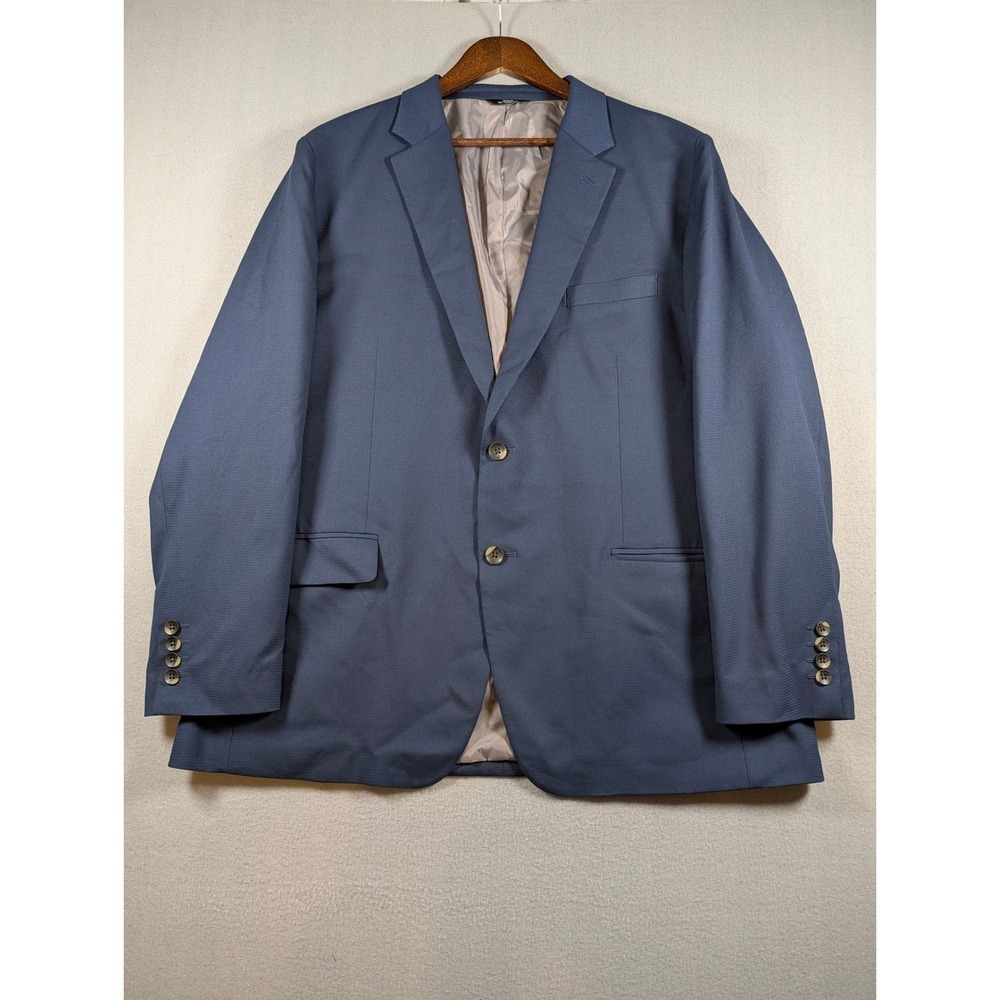 Haggar H26 Mens Blue Tailored Fit Two Button Blazer Sport Coat 48R HZ70304